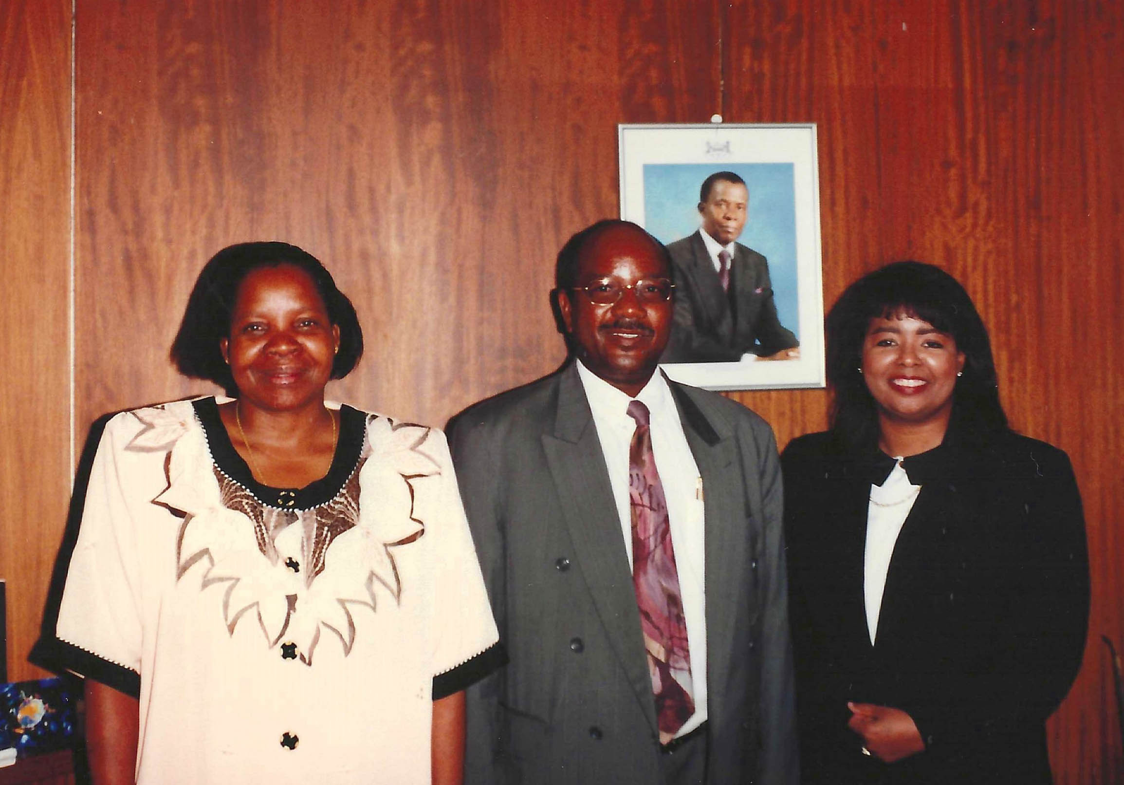 Group photo taken with the former Minister of Health of Botswana during a follow-up visit by the President of BMC and Ms. Joan Phoenix.